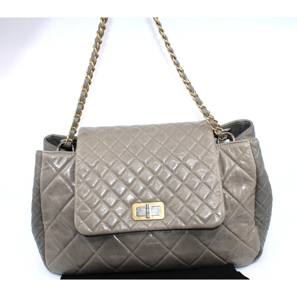 CHANEL Glazed Crinkled Mademoiselle Reissue East West Flap Trapeze 2.55 2011
